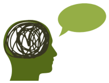 An image of a head full of squiggles and a speech bubble to indicate counselling with Milton Minds